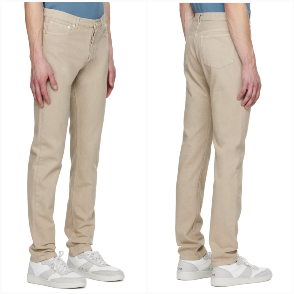 A.P.C. Petit New Standard Slim Jeans In Light Beige LIKE NEW